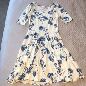 Blue and white floral LuLaRie dress